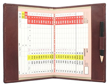 Mala Leather Golf Scorecard Holder - UK and EU Scorecards Style 2316d Brown