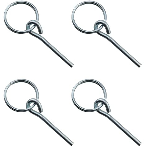 JCBIZ Zeltstangen-Ringe und 2 Stifte, 4 Edelstahlringe mit 2 Stiften für Outdoor, Camping, Wandern, Angeln, Reisen, Zelt-Zubehör