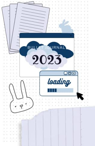 Bullet journal 2023: Bullet journal PARA COLOREAR Y RELLENAR 2023, Azul,100 hojas, A5, punteado, tapa blanda