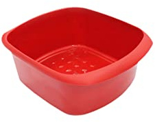 Vsorce4u 1 x 11L Plastic Rectangular Washing Up Bowl Simple Design Multipurpose Washing Up Bowl with Grip Handle Cutlery Dish Tidy Bowl (Red)