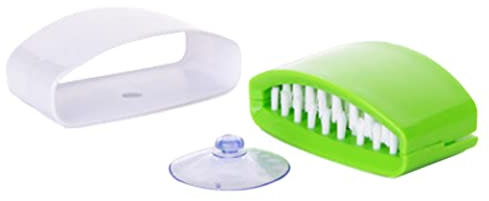 Bürste mit Saugnapf, kreative Küchengabel, Stäbchen, Reinigungsbürste, Melonenfrucht, klarer, Reinigungsbürste, Küchenreinigungsbürste Rotierende Waschbürste (Green, One Size)