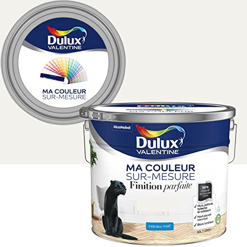 Ma Couleur Sur-mesure par Dulux Valentine – Peinture Intérieure Murs, Plafonds, Boiseries - Finition Parfaite - 98% d'opacité - Mat Blanc Intense 10 L - Palette Sens