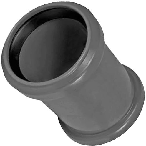 MegaHaustechnik HT Doppel Über Schiebe Muffe Verbinder für Rohr Außendurchmesser 40mm 4,0cm DN40 mit 2 Steck Muffen + Gummi Dichtungen Abwasser Abfluss Leitung Kunststoff PP grau Kupplung