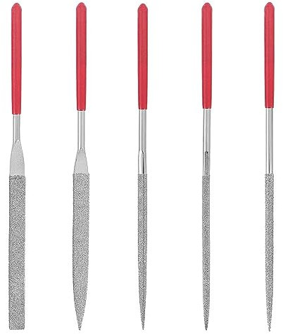 PNOOFR 5 Pezzi Lime Diamantate Mini Diamond Files Lima Diamantata Mini Lime di Aghi di Diamante Set di Lime Diamantate Lime e Raspe Utensili Mini Diamond Files per Metallo Morbido, Pietra e Plastica