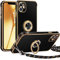 Miss Arts für iPhone 12 Mini Hülle mit Band, Ring Ständer Handykette Handyhülle Frauen Mädchen Dünn Stoßfeste Schutzhülle für iPhone 12 Mini Case Schwarz