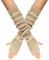 MoreChioce 1 Paar Frauen Lange Fingerlose Handschuhe, Winter Gestrickt Armstulpen Ellenbogenlange Handgelenk Pulswärmer Damen Halbfingerhandschuhe Fäustlinge Strickhandschuhe mit Daumenloch,Beige