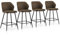 TUKAILAI Barhocker 4er Set aus Kunstleder, Barstuhl Küchenhocker mit Rückenlehne Metallbeinen Fußstütze, Gepolsterter Tresenhocker Bistrohocker Hocker für Küche Esszimmer Restaurant Bar, Braun