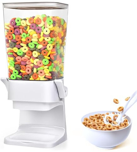 HEKOBAG Cereal Dispenser, 5.5L Large Cereal Dispenser Countertop, Cereal Containers Storage Dispenser, Dry Food Dispenser - Not Easy to Crush Food, Containers for Cereal, Rice, Beans, Nuts, Oatmeal
