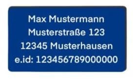 Drohnen Schild Kennzeichnung E-ID Für UAV Luftraum graviert aus Kunststoff (Blau)