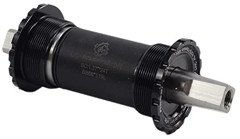 WANGZEYU Movimento Centrale Perno Quadro Movimento Centrale in Titanio Movimento Centrale Conico Quadrato filettato Bici da 119 mm Movimento Centrale MTB (Misurare : Noir)