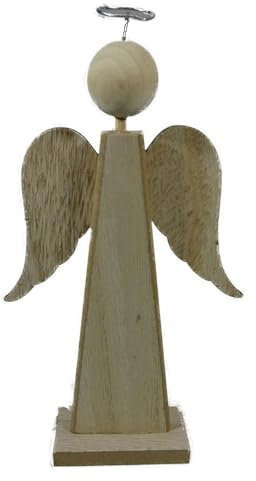 Generisch schöner Schutzengel aus Holz mit Heiligenschein 20 x 10 x 3 cm Schutz Engel Figur Deko GTT J162