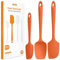 U-Taste Silicone Spatula Set of 3: 315 ℃ High Heat-Resistant Rubber Bowl Scraper, Seamless Food Grade Flexible Kitchen Utensils for Cooking Baking Mixing & for Nonstick Cookware (Orange)