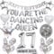 Dancing Queen 17th Birthday Decoration - 47 Pcs You are the Dancing Queen Banner, Disco Balloon Clown and Star Balloon Mamma Mia Party Decors 70s Disco Decoration