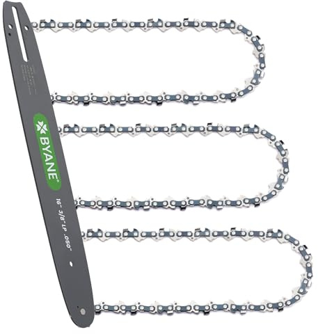 BYANE 3 Chains + 1 Bar Combo 16 Inch 3/8 LP .050 Gauge 56DL | Fits Oregon, Ego 27857, Echo, Ryobi
