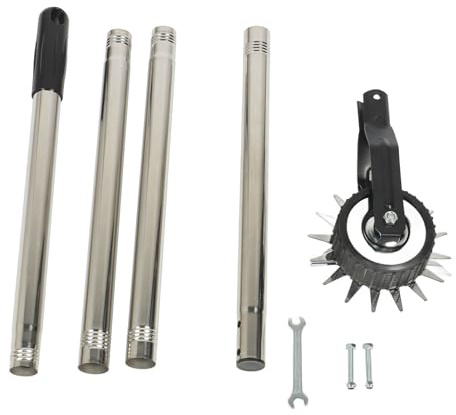 Wheel Rotary Edger, Manual Lawn Edger Rotary Scissors Lawn Trimmer with 3/4 Sections Stainless Steel Handle Manual Edger for Yard Garden Landscape (4 Sections)