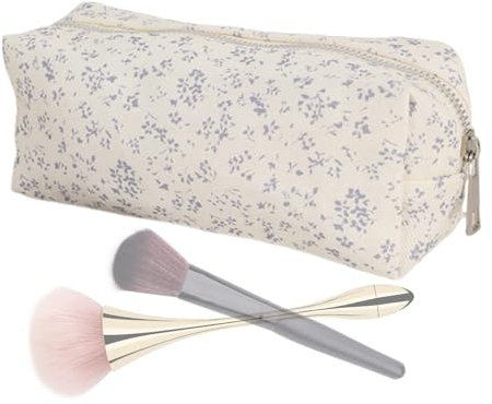 Support De Maquillage De Voyage – Pochette Pour Pinceaux De Maquillage, Sac De Rangement Pour Cosmétiques, Pochette Pour Pinceaux À Fleurs, Sac De Voyage Pour Maquillage, Trousse De Toilette En Toile,