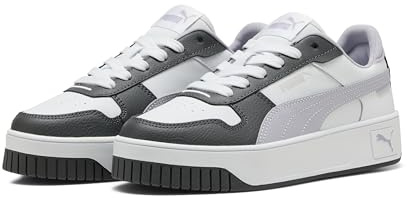 PUMA Carina Street JR Sneaker, White-Lilac Crush-Dusky Gray, 36 EU