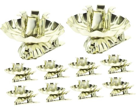 KICHOUSE Starke Stabile Kerzenhalter Aus Eisen 10er-Pack Weihnachtsbaum-kerzenklammern Kompakte Größe Erntedankfest Weihnachten