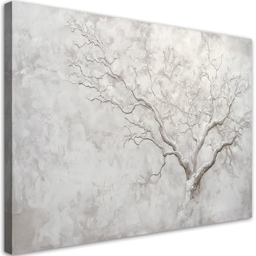 Feeby - Leinwand Bilder - Baum ohne Blätter - 90x60 cm - Deko Wohnzimmer - Wandbilder Schlafzimmer - Deko Aesthetic - Wand Deko - Leinwand Groß - Deko Zimmer - Leinwandbilder XXL