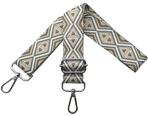 Omxyinma Verstellbarer Schultergurt für Taschen Taschengurte zum Wechseln, Umhängegurt für Taschen, Schulterriemen 3.8cm Breite mit Silber Karabiner Taschenband für Damen Handtaschen, Dunkelgrau, M20