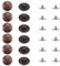 24pcs Clog Replacement Rivets for Birkenstock, Metal Clog Button Replacement Parts for Beach Shoe Strap Repair Women Men(Reddish Brown)