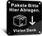 TAKULA Paketbox Aufkleber-Pakete Hier Ablegen Schild,10 * 10CM Aluminium Metallschild,Selbstklebendes Schild an Haustür und Briefkasten