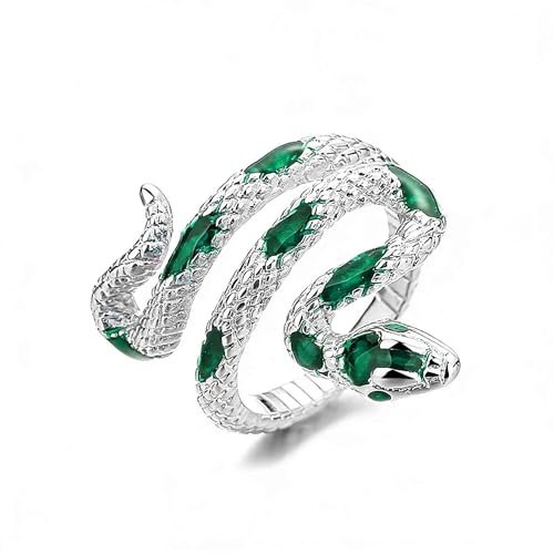 Aneneiceera Vintage Schlange Ring Halb Offen Schlange Wickeln Ringe Silber Schlange Fingerringe Punk Einstellbar Schlange Ring Schmuck Für Frauen (schwarz)