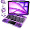 For iPad Air 11 Inch Keyboard Case (M3-2025, M2-2024), Unique Cyberpunk High-tech 360° Rotating Style with Pressure Reduction Sound Effect for iPad Air 6/5/4th, Pro 11 4/3/2/1, Transparent Purple