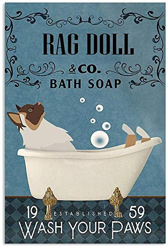 Bath Soap Company Rag Doll Sign Anniversary Birthday Christmas Home Poster For Home Cafe Bar Garage Metal Sign 8X12 Inches