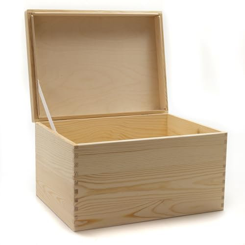 B-WARE Holzkiste mit Deckel 40x30x22 cm Lagerkiste Aufbawahrungskiste Holzbox