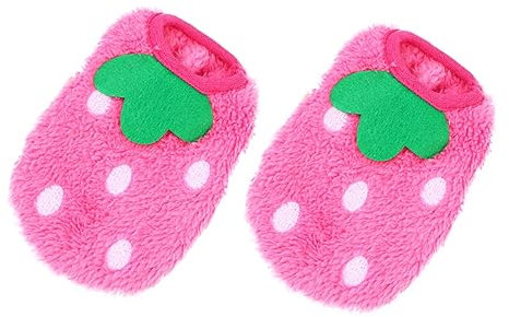 BESPORTBLE 2Pcs Winter Warm Strawberry Dog Clothes Thermal Bunny Costume for Small Dogs Cute Chihuahua Apparel Cozy Rabbit Outfit Accessories