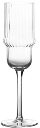 BRANDANI set 6 calici flute in vetro trasparente crystal glass collezione Volant 20 cl Ø 6 x h 23,5 cm