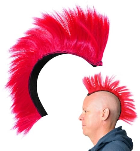 Helm Haarteil für Halloween Party und Weihnachten Geschenkideen, Rosa Rot
