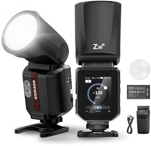 NEEWER Z3R-S 100Ws 2.4G Round Head TTL Flash Compatible with Sony Cameras | For ZV1, Speedlite Compatible with Godox, Touchscreen, 1/8000s HSS, 2 Modeling Light, TTL/M Toggle, 3000mAh, 500 Full Power