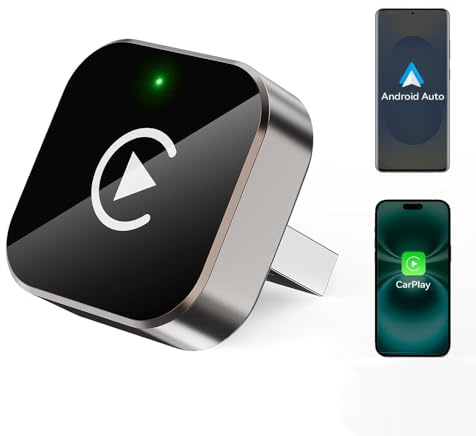 Wireless CarPlay Adapter für Apple iPhone & Android, 2026 Upgrade von Wired auf Wireless–Plug & Play, Mini & Stable T-Design, CarPlay Wireless Adapter für Auto-Navigation Übertragen