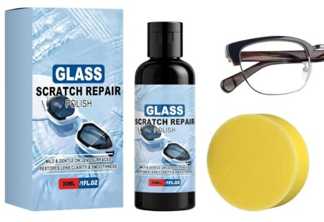 Spiegel Kratzer Entferner 30 ml -Reparatur-Politurlösung mit | Glas Beschichtungspflegeflüssigkeit für Windschutzscheibe Brille Linse Spiegel Auto Limousine LKW Zuhause Dusche