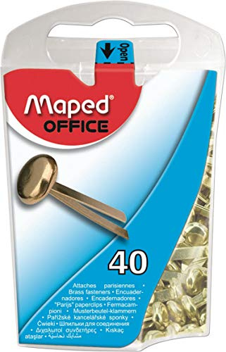 Maped 330011 Rundkopf-Musterbeutelklammern, aus Messing, 17 mm