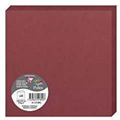 Clairefontaine 12180C Packung (mit 25 Doppelkarten Pollen, Gefaltet, 160 x 160mm) 210g, bordeaux