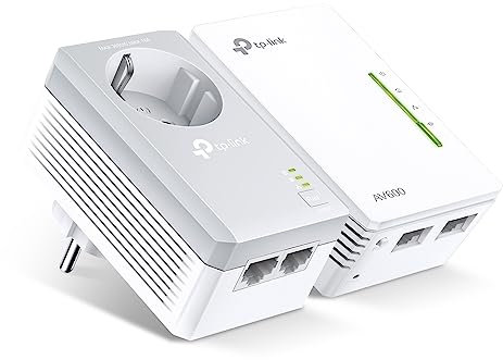 TP-LINK TL-WPA4226KIT - Extensor de red por línea eléctrica WiFi (AV600, 2 puertos, sin configuración)