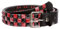 Beltiscool Gürtel mit Schnappverschluss, 38 mm, Punkrock, Schachbrettmuster, Rot/Schwarz, S 30-32