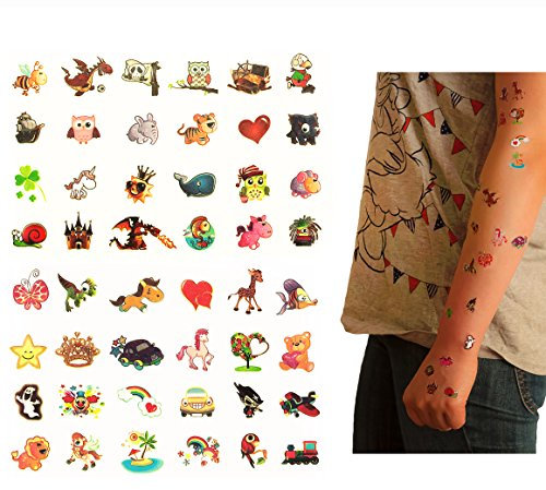 Oblique-Unique® Tattoo Set 48 Stück Kindertattoos Leuchten im Dunkeln