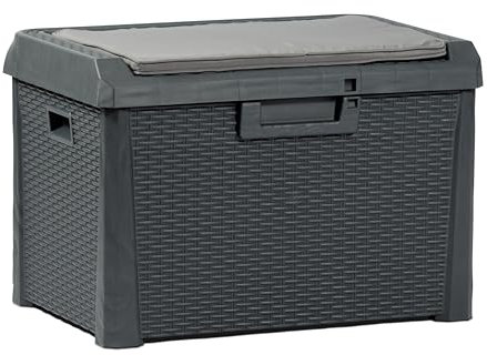 TOOMAX Auflagenbox Kissenbox mit Kissen, Anthrazit, 73 x 50.5 x 49.5 cm