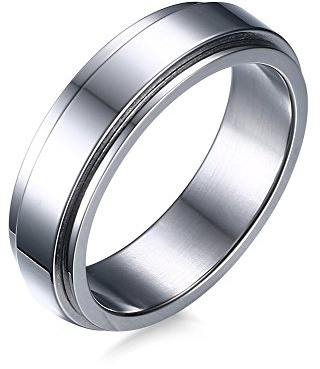 VNOX Drehbarer Ring für Männer und Frauen, Verlobungsring aus Edelstahl, Ehering, Edelstahl, N / A,