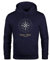 Neverless Hoodie Herren Kompass Windrose Navigator Segeln Kapuzenpullover Sweater Männer Navy XL