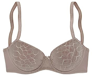 Lascana Damen Schalen-BH mit grafischer Spitze, Tactel Qualität für EIN seidiges Gefühl, nahtlos vorgeformte Cups, verstellbare Träger für optimalen Halt