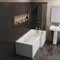 Modern 1700mm L Shaped Right Hand Shower Bath Only Acrylic Bathtub White Bathroom Tub