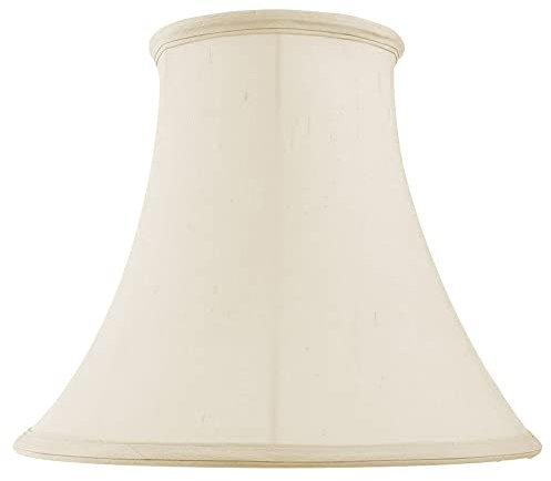National Lighting Decorative Table Lampshade - 14-Inch Tapered Round Bell Light Shade in Cream Fabric - Compatible with 60W E27/B22 GLS Incandescent or LED (Not Included)