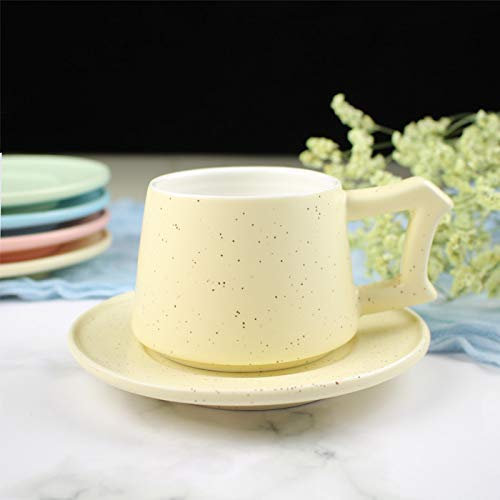 MU Einfache Keramik Wasser Tasse Nordic Kleine Frische Tasse mit Löffel Matte Milch Tasse Kreative Kontrastfarbe Kaffeetasse, Asimple Keramik Wasser Tasse Nordic Kleine Frische Tasse mit Löffel,B