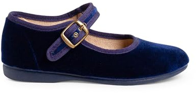 Pisamonas Merceditas niña terciopelo Hebilla Talla 26 en Color Azul Marino