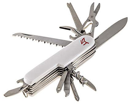 Couteau Multifonction Personnalise 11 en 1 · Couteau Suisse présenté avec un emballage cadeau individuel · Outil polyvalent idéal pour le Camping, la Randonnée, la Pêche...